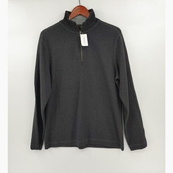 Banana Republic Sweater Mens Medium Heather Gray 1/4 Zip Casual Commute - Picture 1 of 13